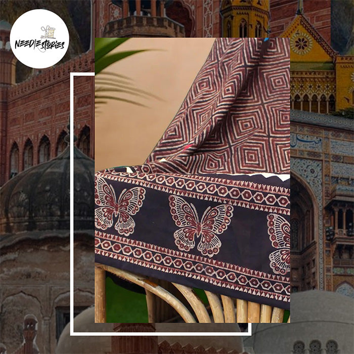 Rustic Elegance - Brown Ajrak Dupatta