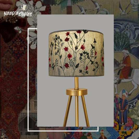 Blooming Meadow Hand-Embroidered Lampshade